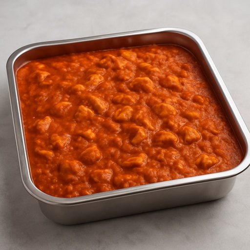 Tray of chicken curry